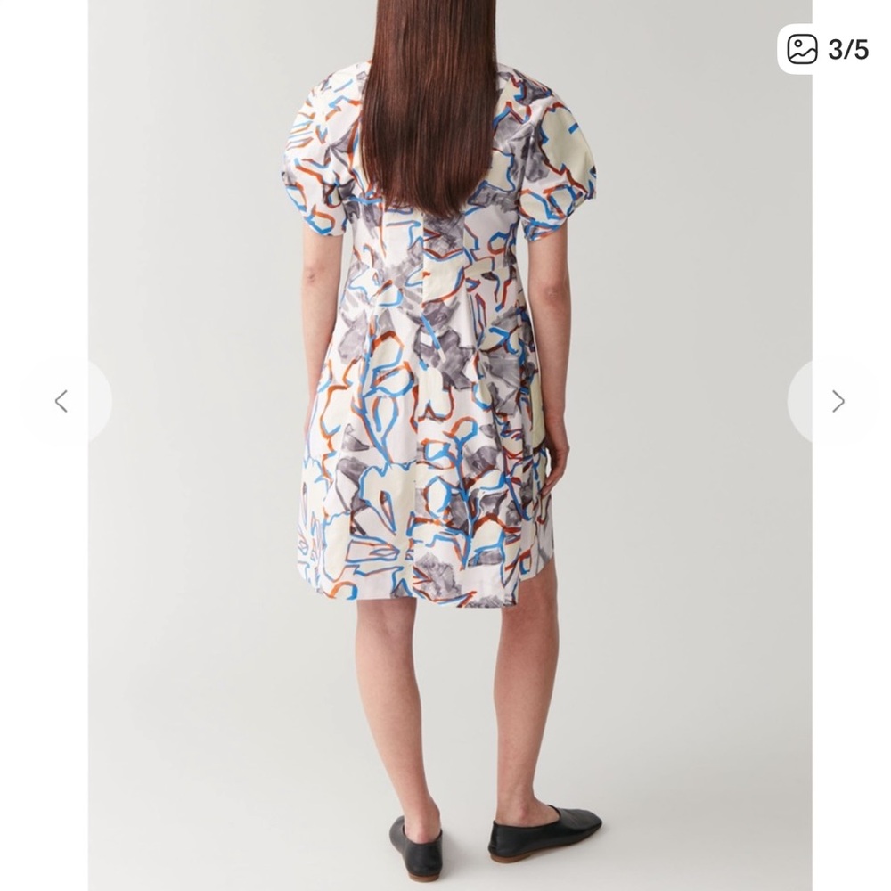 COS Printed Draped Sleeve Mini Dress Size 8 - Picture 9 of 15